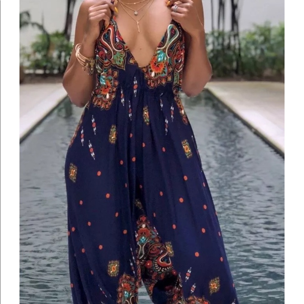 MAKE AN OFFER‼️Boho Style Jumpsuit Brand New L - Picture 3 of 6